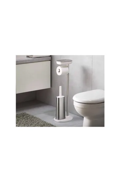 Joseph Joseph EasyStore Plus Stainless-steel Toilet Roll Holder with Toilet Brush