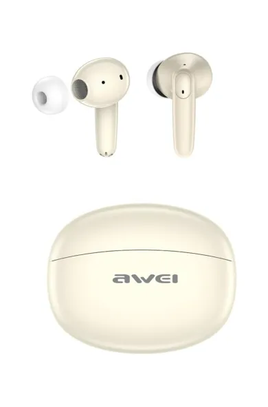 Awei Wireless Earbuds With Environmental Noise Cancellation T90 - Creamy White 