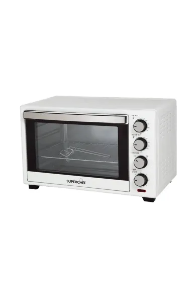 Super Chef Electric Oven 48L Double Glass W/Fan - White