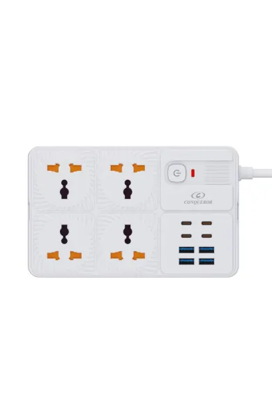 Conqueror Power Strip 4 way w/ 8usb – G164W