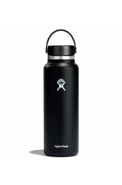 HYDRO FLASK 40 OZ WIDE MOUTH 2.0 FLEX CAP -  BLACK