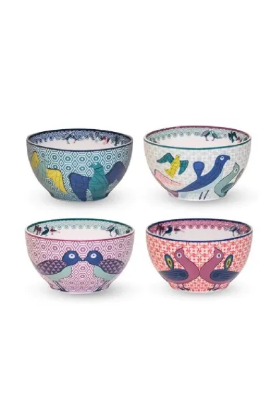 Images d'Orient Bowls Birds of Paradise. Set of 4