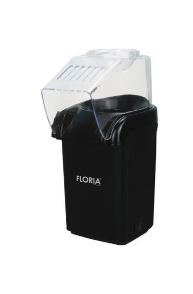 Zilan Floria Hot Air Popcorn Maker 1200W Power, BPA-Free, 60g Capacity, Oil-Free Popping – Black