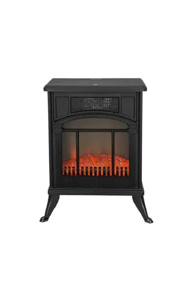 Zilan Fireplace Ceramic Heater 1900W, 2 Heat Settings – Black Finish