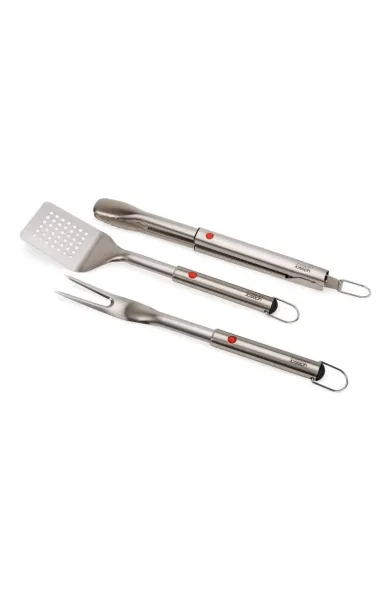 Joseph Joseph GrillOut™ 3-Piece Stainless-Steel BBQ Turner, Tongs & Fork Set