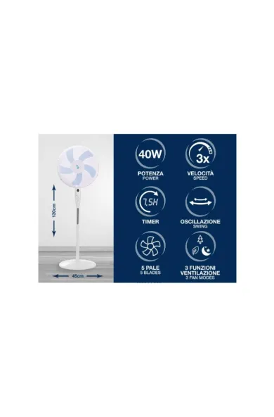 Beper Silent Floor Fan with Remote Control 