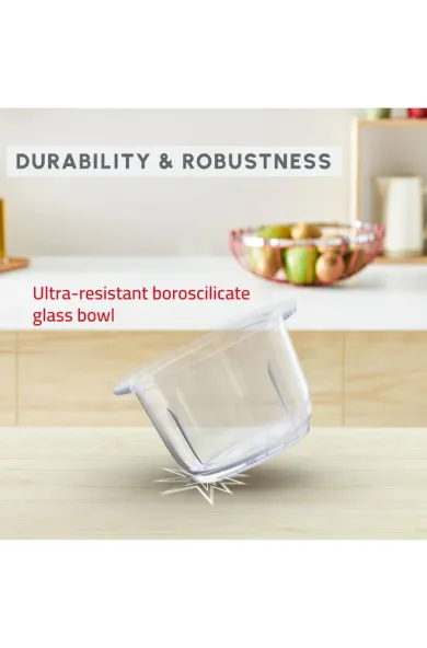 MOULINEX Choppeo, Glass Bowl Chopper, 1 L Capacity, Borosilicate Glass