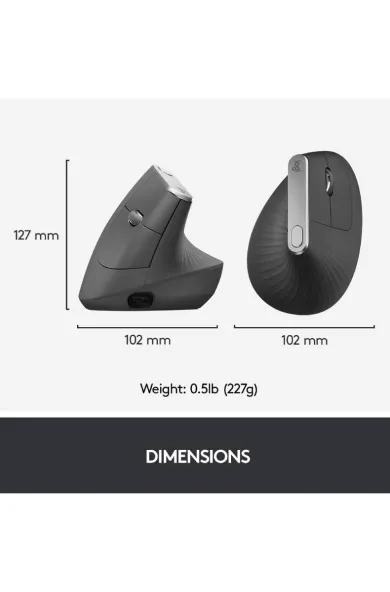 Logitech MX Vertical Advanced Ergonomic Wireless Mouse
