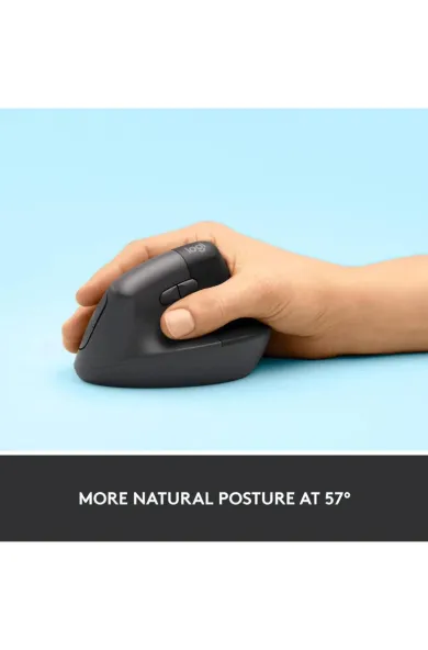LOGITECH Lift Vertical Ergonomic Mouse - Graphite
