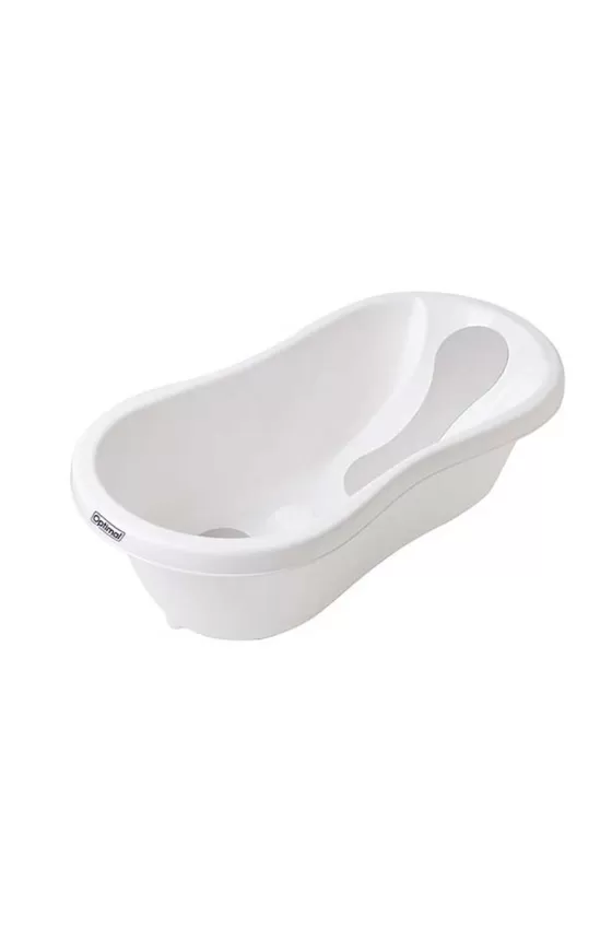 Optimal Baby Bathtub with Anti-slip Recline Pad - White