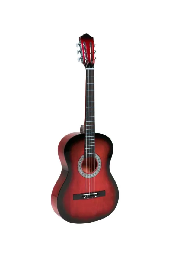 Ara Classic Guitar 36″ Steel Strings with Carry Bag - Red