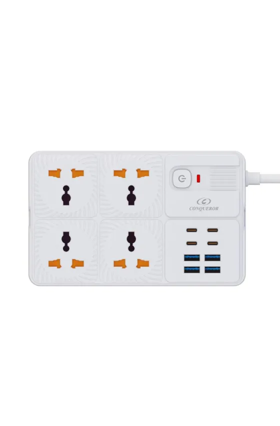 Conqueror Power Strip 4 way w/ 8usb – G164W