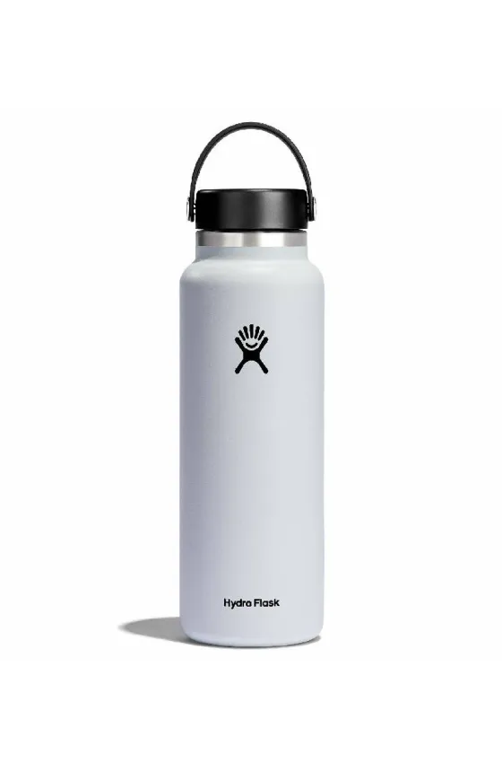 HYDRO FLASK 40 OZ WIDE MOUTH 2.0 FLEX CAP -  WHITE