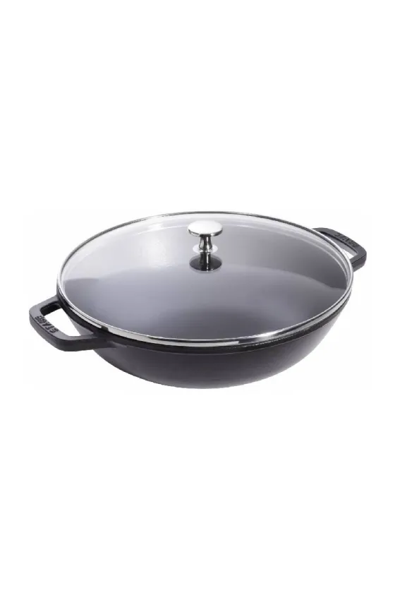 Staub Small Wok 30 cm black cast iron